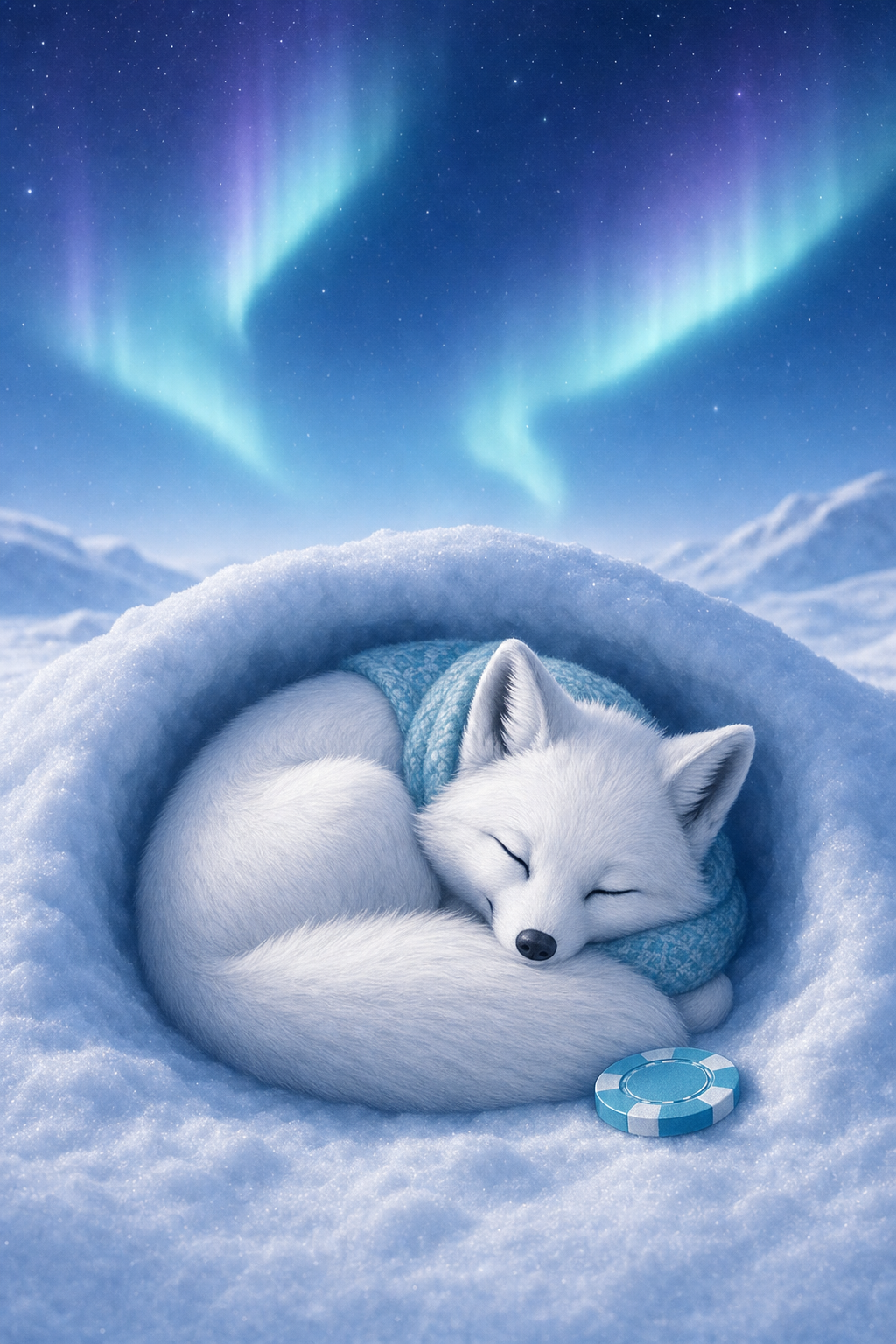 Frost the fox curled asleep until the next daily bonus